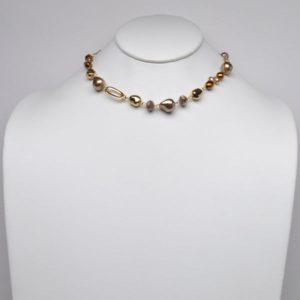 Mixed Baroque Bead Pearl Necklace