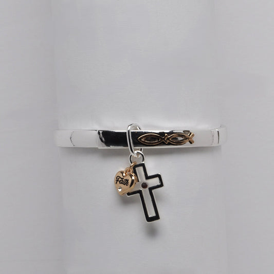 Religious Cross Stretch Bracelet