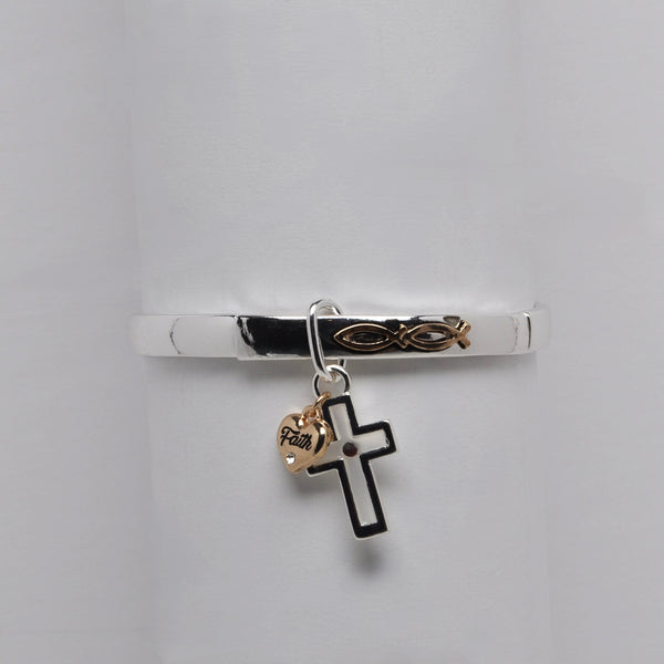 Religious Cross Stretch Bracelet