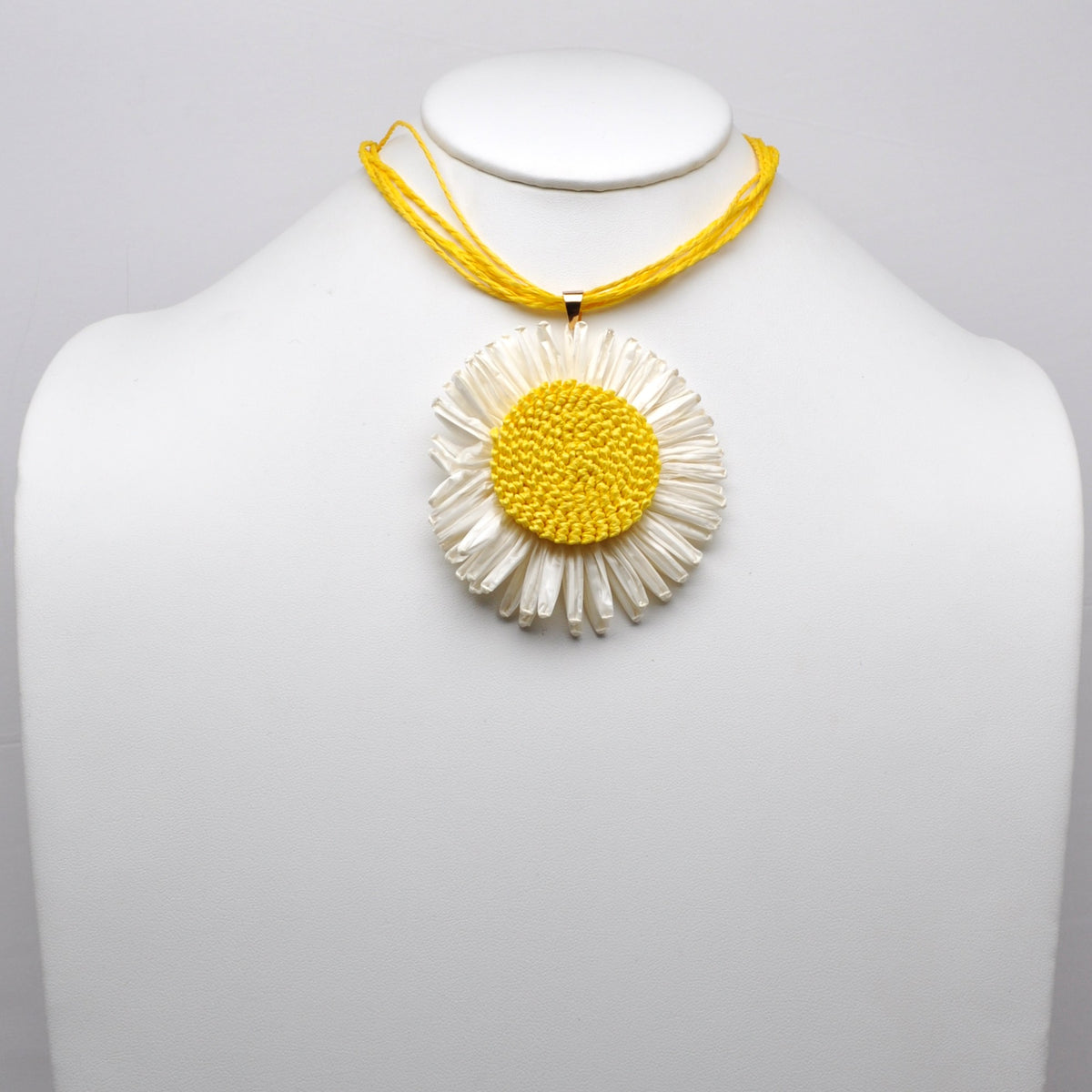 Layered Twine Cord Flower Necklace