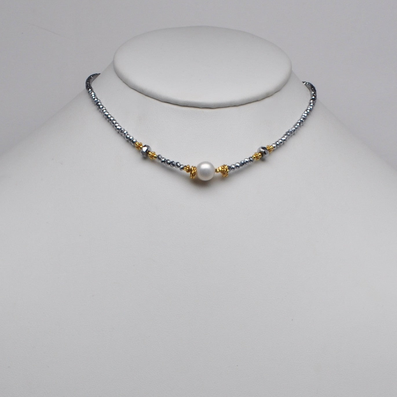 Thin Pearl Beaded Boho Necklace