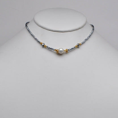 Thin Pearl Beaded Boho Necklace