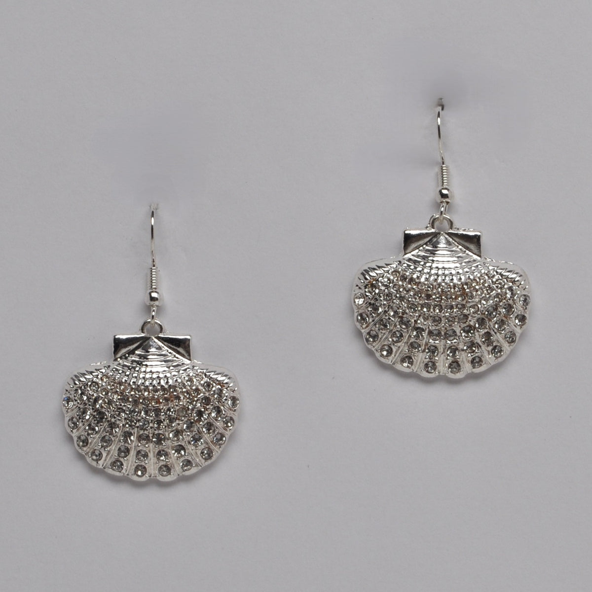 Rhinestone Seashell Drop Earrings