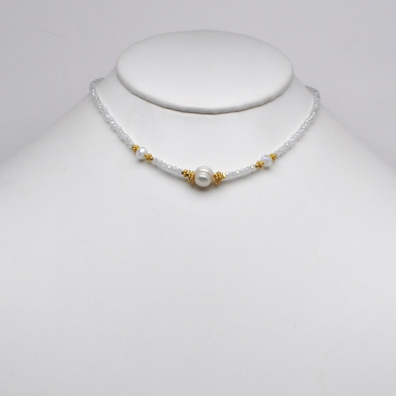 Thin Pearl Beaded Boho Necklace