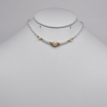 Thin Pearl Beaded Boho Necklace