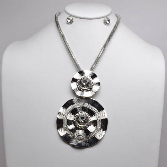 Bling Circle Necklace Set