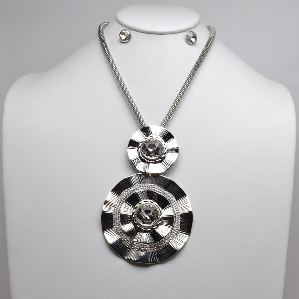 Bling Circle Necklace Set