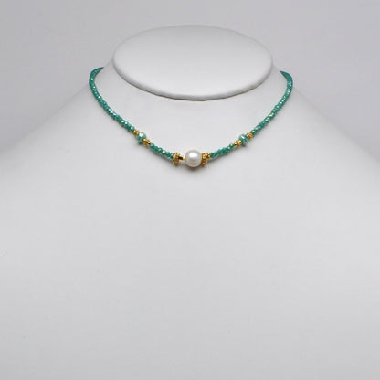 Thin Pearl Beaded Boho Necklace