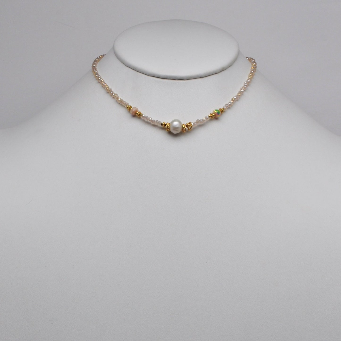 Thin Pearl Beaded Boho Necklace