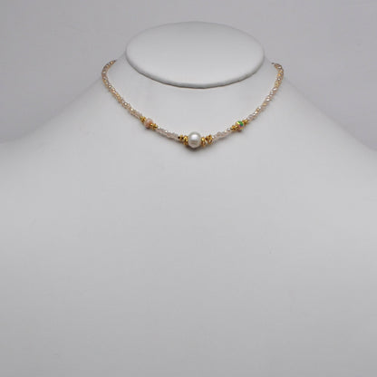 Thin Pearl Beaded Boho Necklace