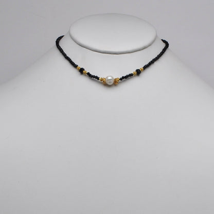 Thin Pearl Beaded Boho Necklace
