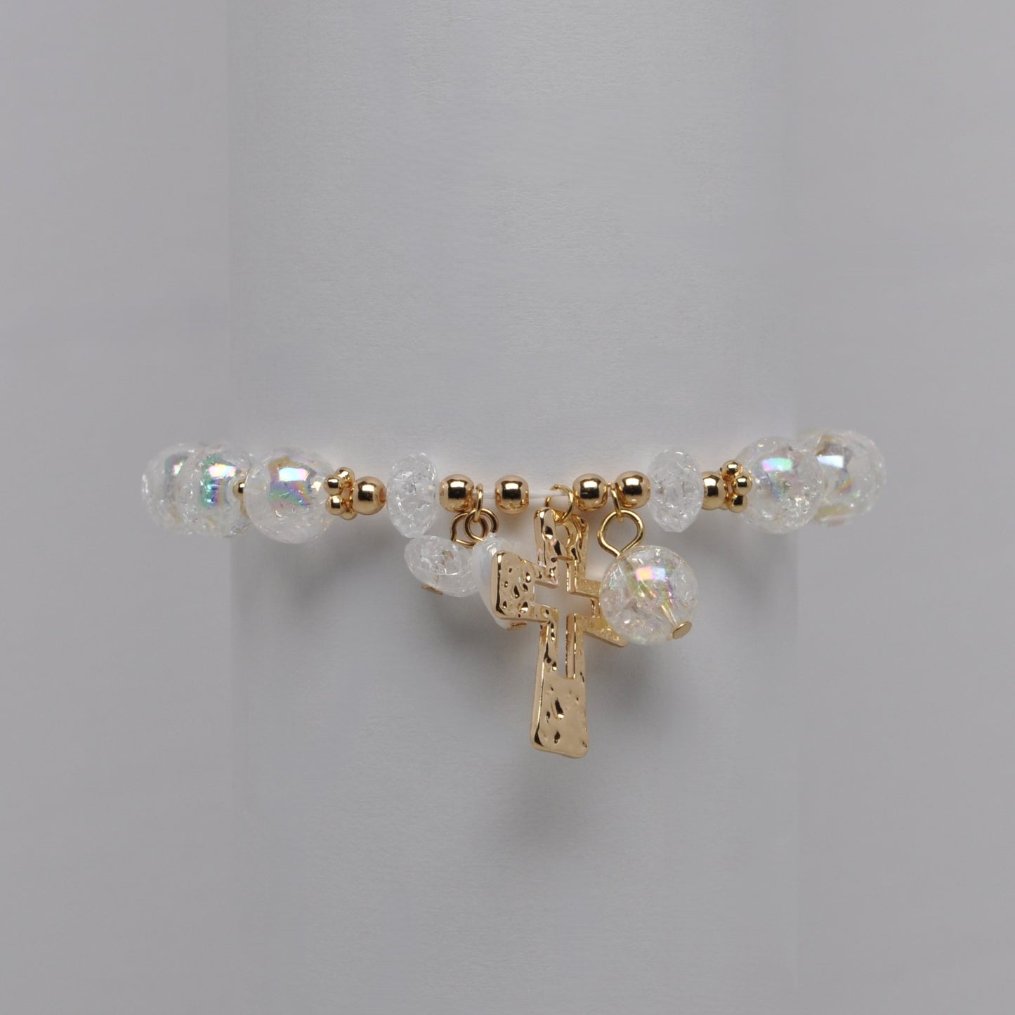 Beaded Cross Stretch Bracelet