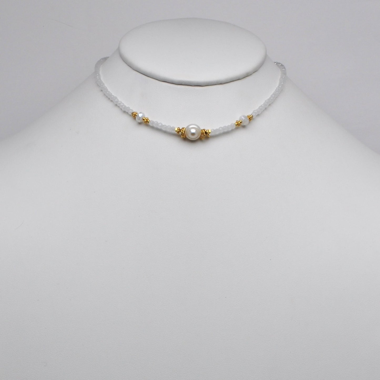 Thin Pearl Beaded Boho Necklace