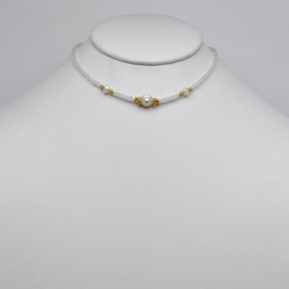 Thin Pearl Beaded Boho Necklace