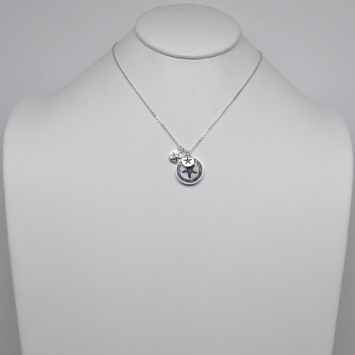 Starfish Shell Inlay Charm "I need vitamin sea"  Pendant Necklace