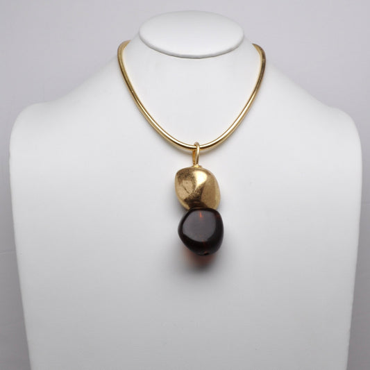 Stacked Lucite Nugget Pendant Necklace