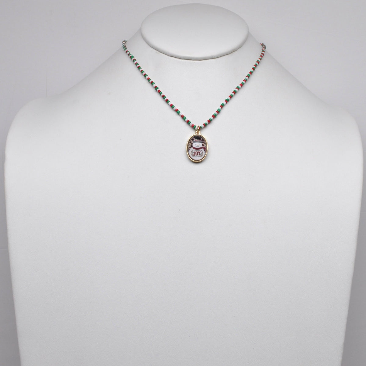 Snowman Charm Beaded Strand Necklace