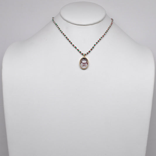 Snowman Charm Beaded Strand Necklace