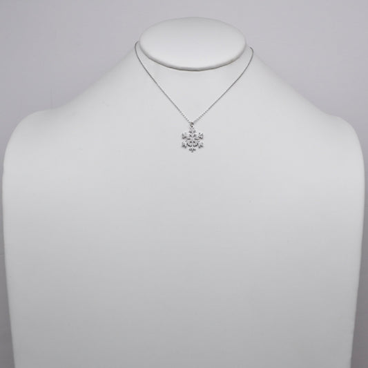 Cubic Zirconia Snowflake Pendant Necklace