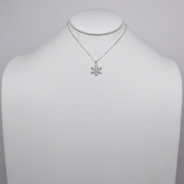 Cubic Zirconia Snowflake Pendant Necklace