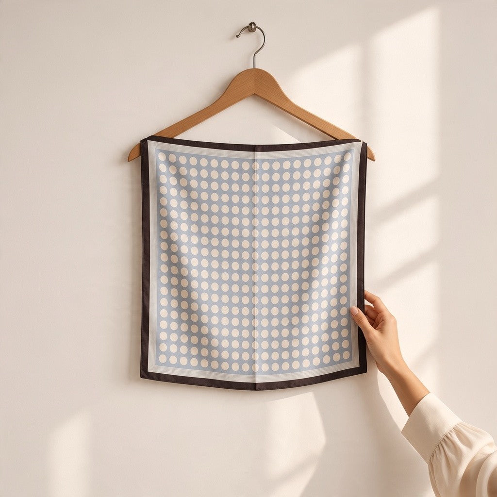 Polka Dot Line Border Scarf