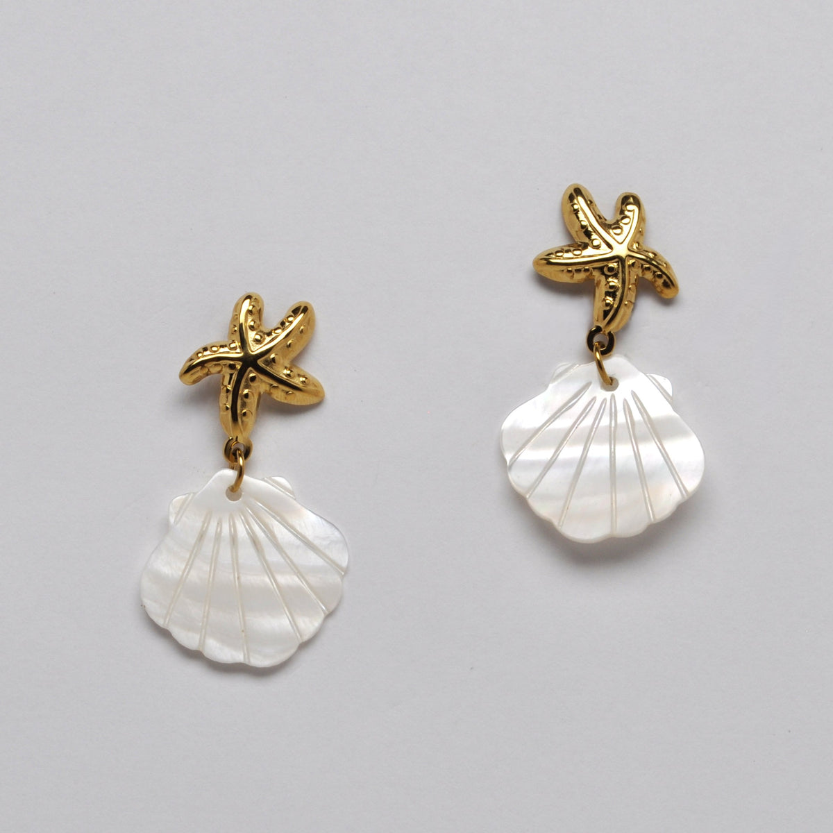 Starfish w/Lucite Shell Earrings