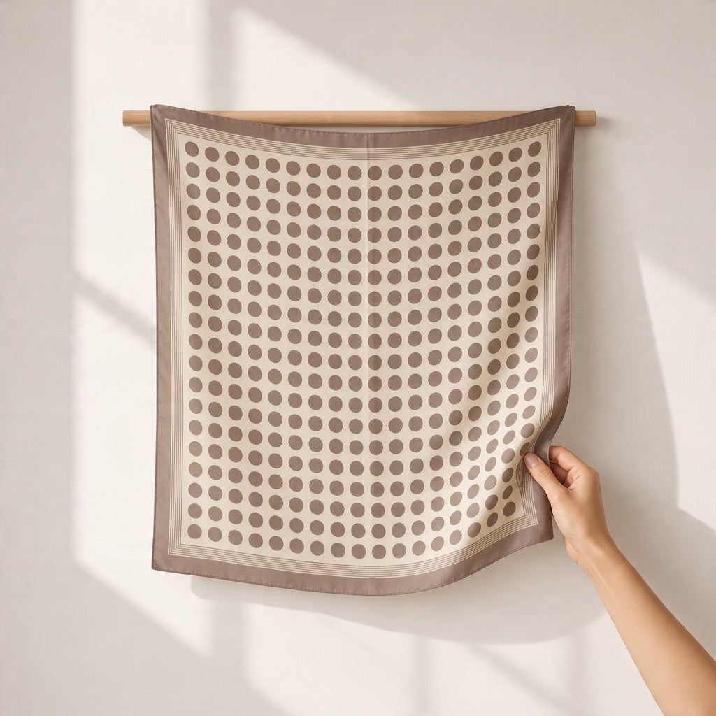 Polka Dot Line Border Scarf