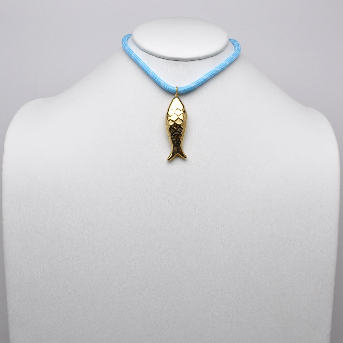 Stainless Steel Fish Pendant Cord Necklace