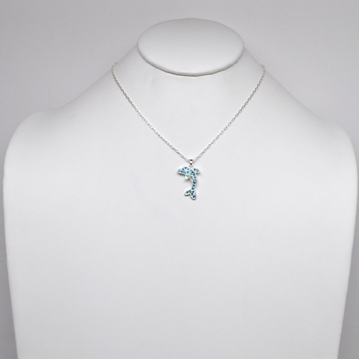 Dolphin Rhinestone Pendant Necklace