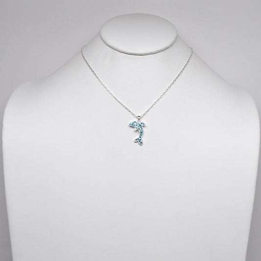 Dolphin Rhinestone Pendant Necklace