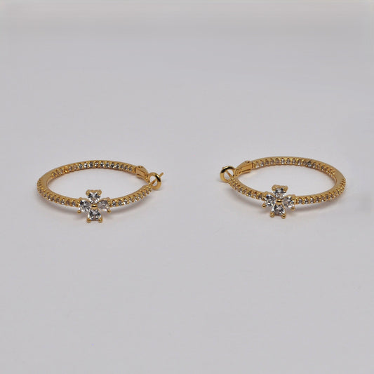 Lucky Charm Pave Hoop Earrings