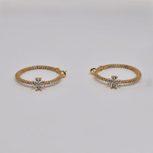 Lucky Charm Pave Hoop Earrings