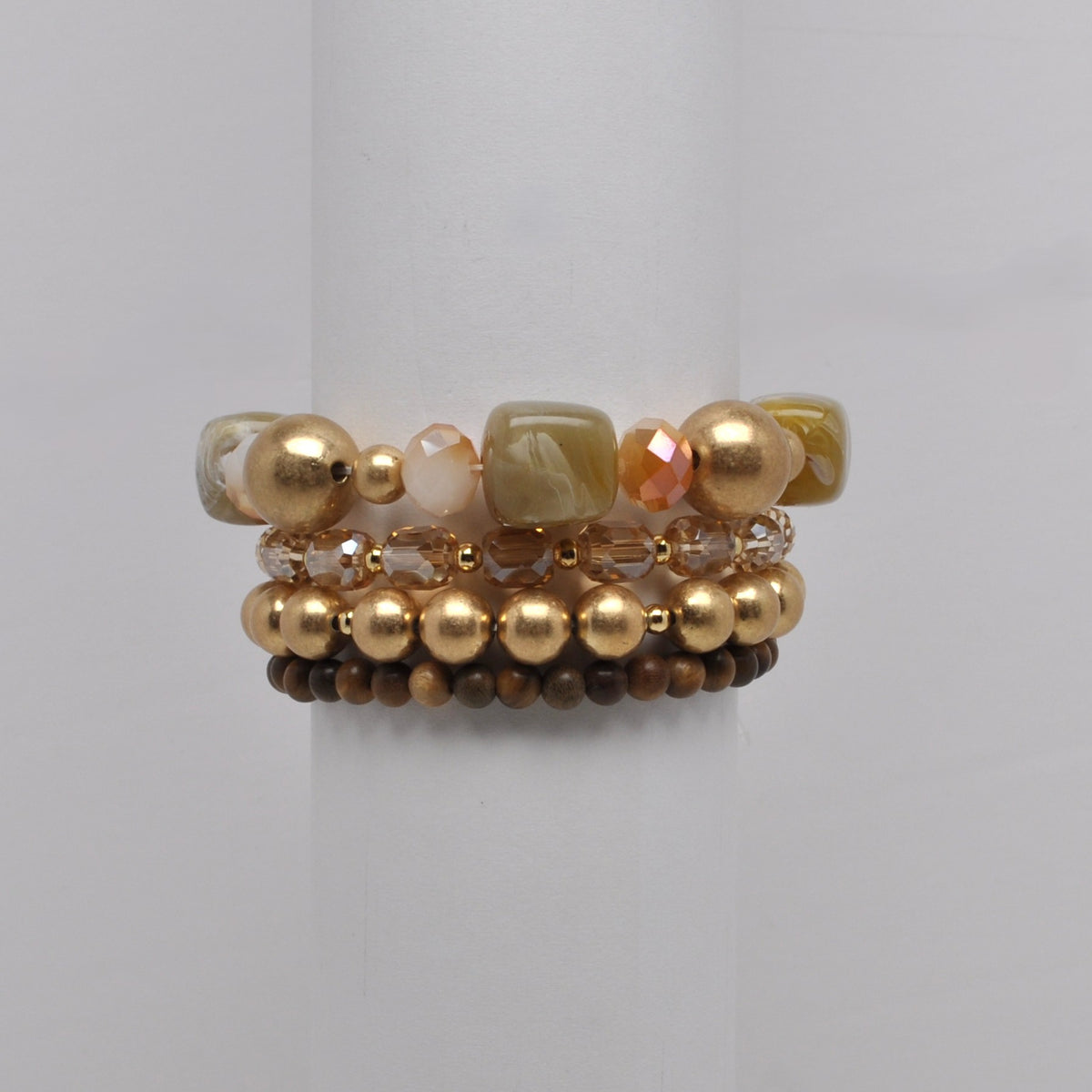 Multi Layered Beaded Stretch Bracelet Stack