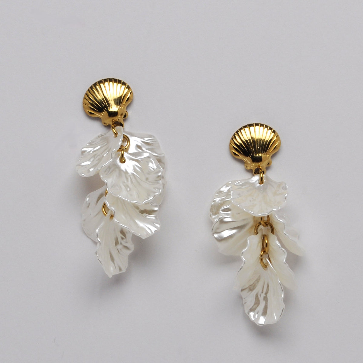 Layered Petal Lucite Drop Earrings