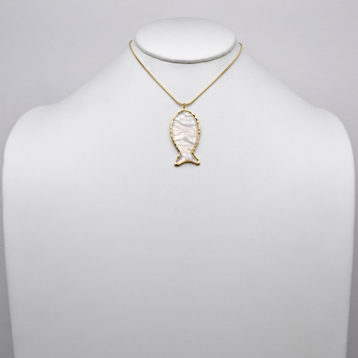 Stainless Steel Iridescent Fish Necklace
