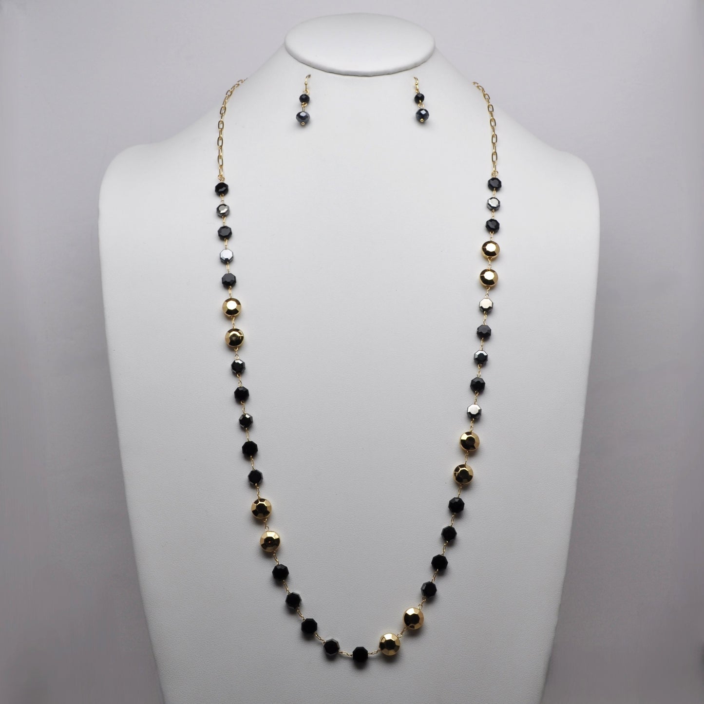 Long Crystal Necklace Set