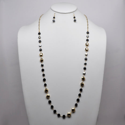 Long Crystal Necklace Set