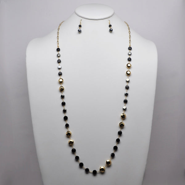 Long Crystal Necklace Set
