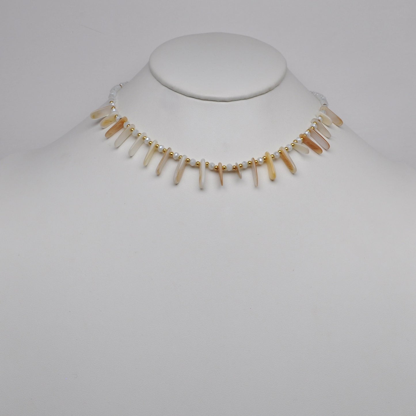 Crystal Beaded Lucite Shards Necklace
