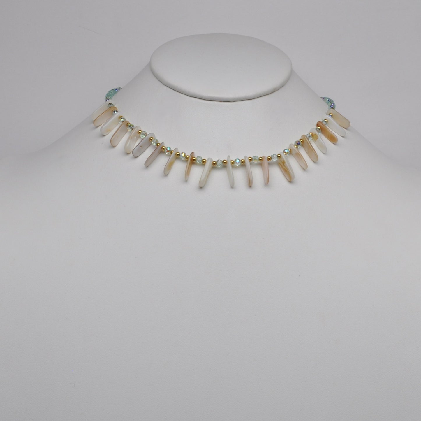 Crystal Beaded Lucite Shards Necklace