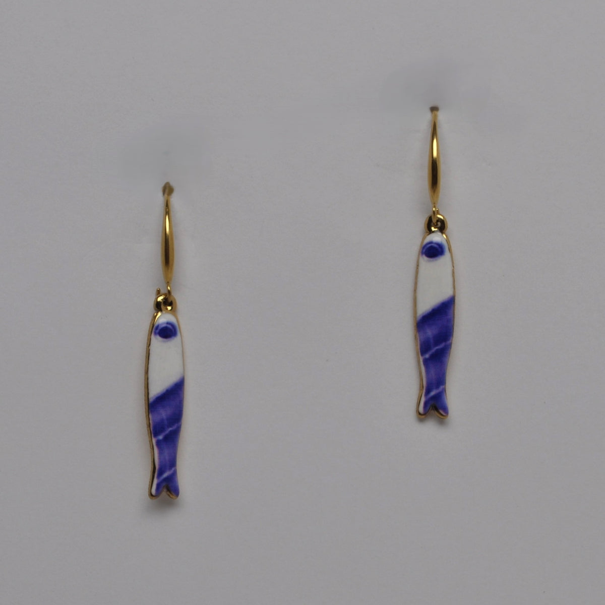 Enamel Fish Drop Earrings