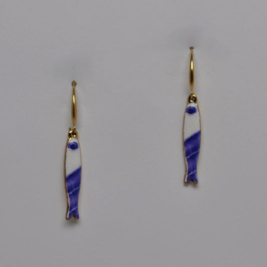 Enamel Fish Drop Earrings