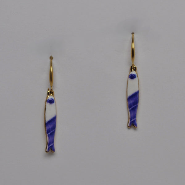Enamel Fish Drop Earrings
