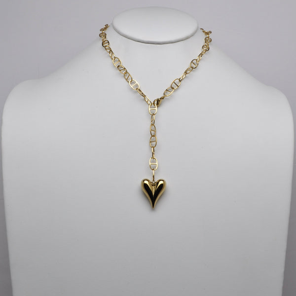Soda Tab Chain Heart Drop Necklace