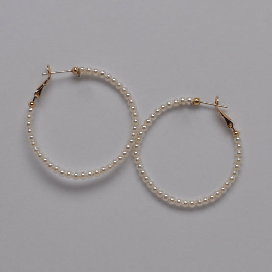 Pearl Hoop 40mm Earrings