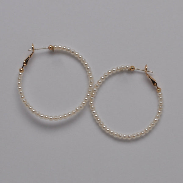 Pearl Hoop 40mm Earrings