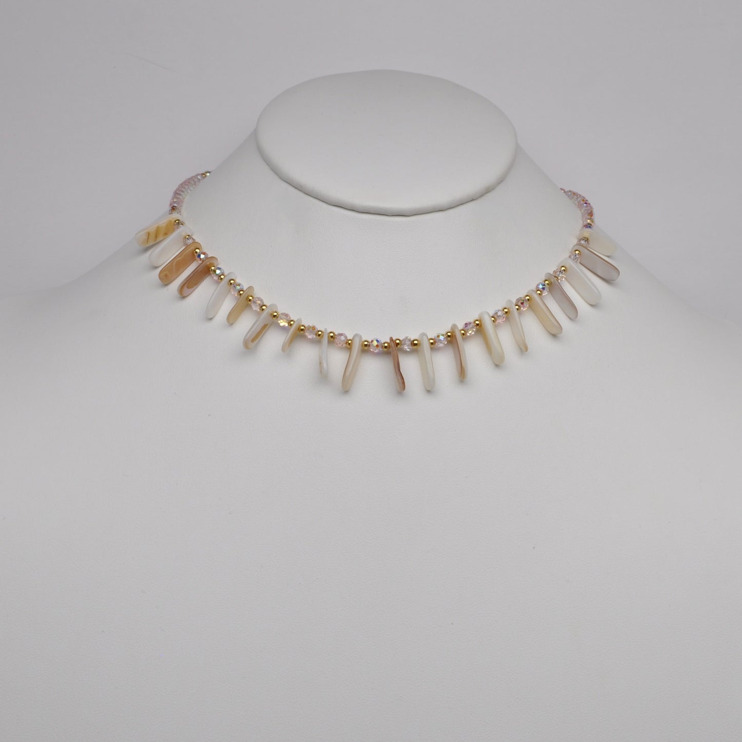 Crystal Beaded Lucite Shards Necklace