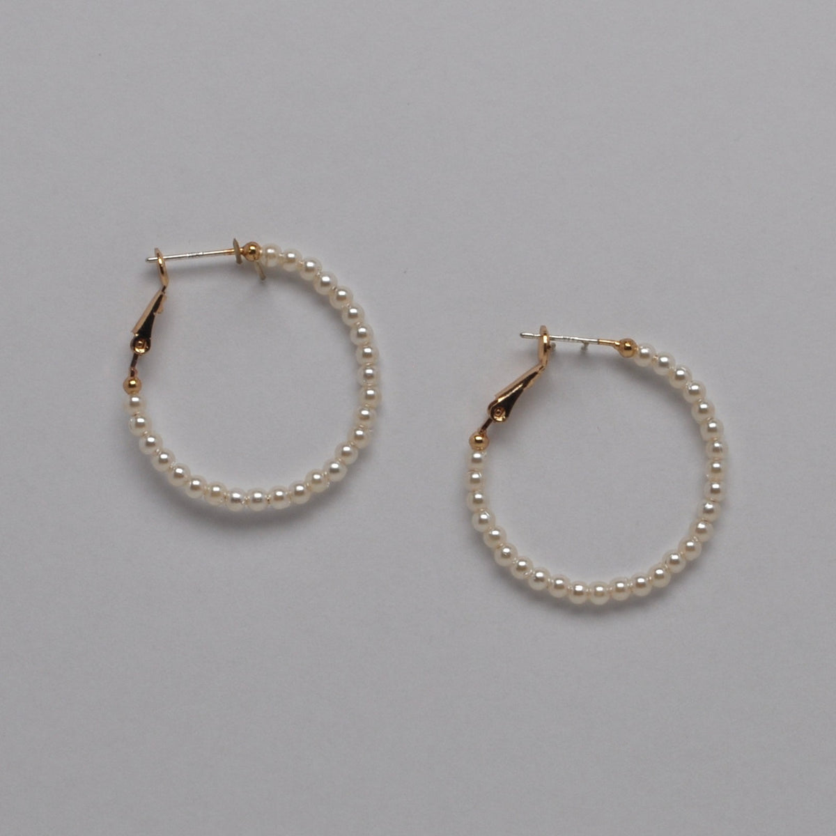 Pearl Hoop 30mm Earrings