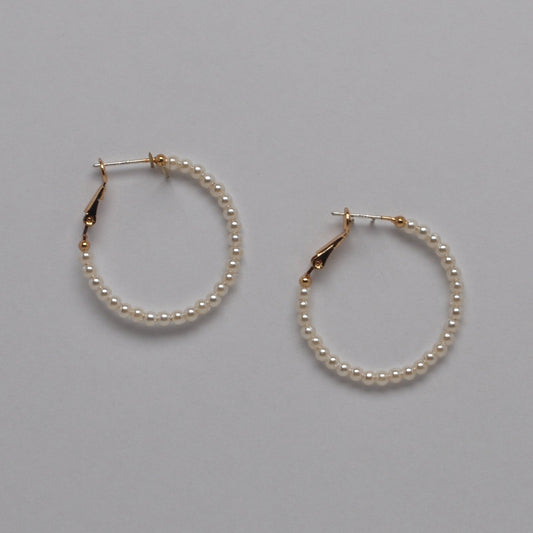 Pearl Hoop 30mm Earrings