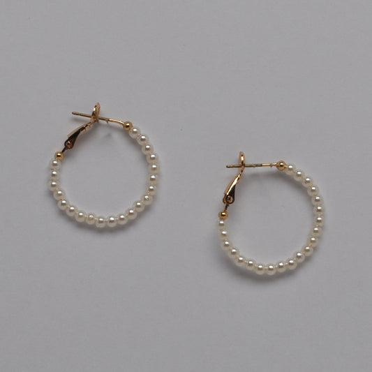 Pearl Hoop 25mm Earrings